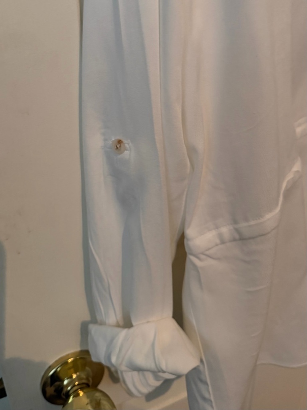 Rose & Olive Cream Button-Front Tunic Blouse - Picture 5 of 7